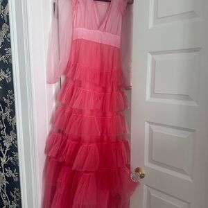 LoveShackFancy Pink Ruffled Kids Dress